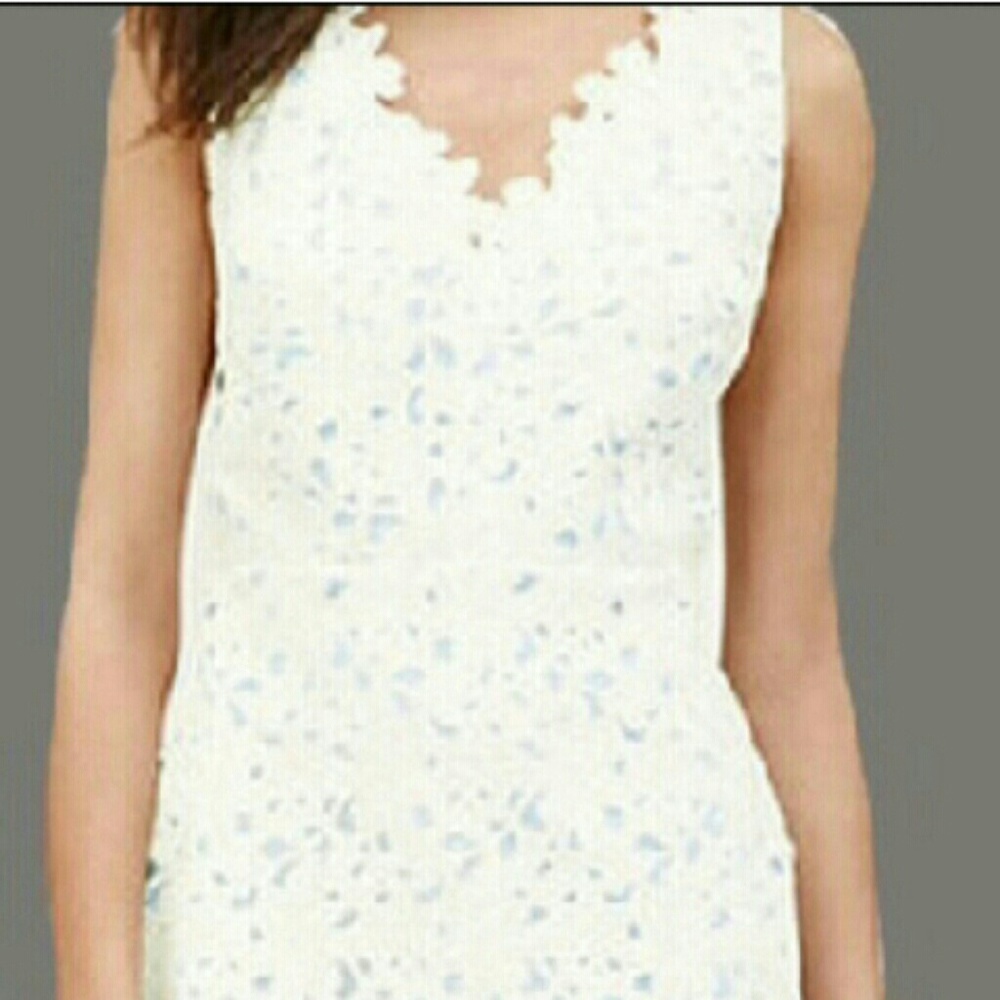 Loft white floral summer sleeveless dinner dress